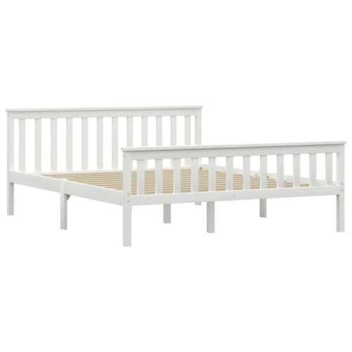 Okvir za krevet od masivne borovine bijeli 160 x 200 cm  - Bijela 160 x 200 cm Cijena
