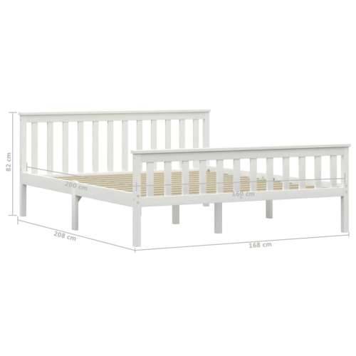 Okvir za krevet od masivne borovine bijeli 160 x 200 cm  - Bijela 160 x 200 cm Cijena