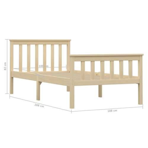 Okvir kreveta prirodna boja od masivne borovine 100 x 200 cm - Svijetlo drvo 100 x 200 cm Cijena