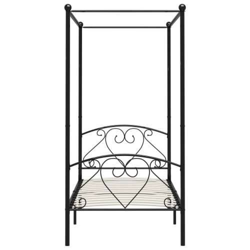 Okvir za krevet s nadstrešnicom crni metalni 120 x 200 cm Cijena