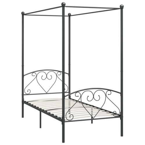 Okvir za krevet s nadstrešnicom sivi metalni 100 x 200 cm Cijena