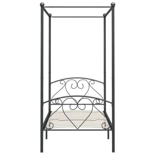 Okvir za krevet s nadstrešnicom sivi metalni 100 x 200 cm Cijena