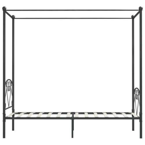 Okvir za krevet s nadstrešnicom sivi metalni 100 x 200 cm  Siva 100 x 200 cm Cijena