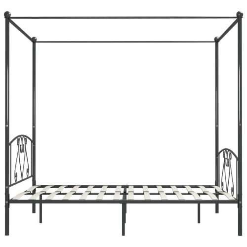 Okvir za krevet s nadstrešnicom sivi metalni 180 x 200 cm Cijena
