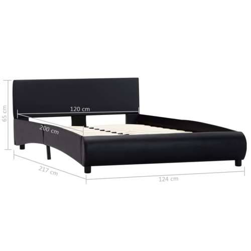 Okvir za krevet od umjetne kože s LED svjetlom crni 120x200 cm  - Crna 120 x 200 cm Cijena