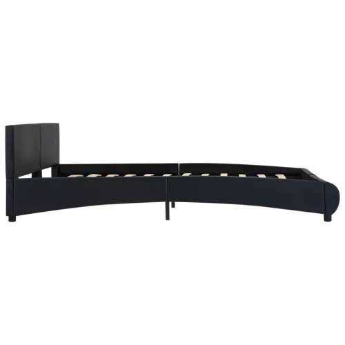 Okvir za krevet od umjetne kože s LED svjetlom crni 160x200 cm  - Crna 160 x 200 cm Cijena