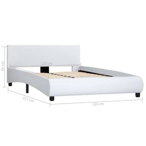 Okvir za krevet od umjetne kože LED bijeli 120 x 200 cm  - Bijela 120 x 200 cm Cijena