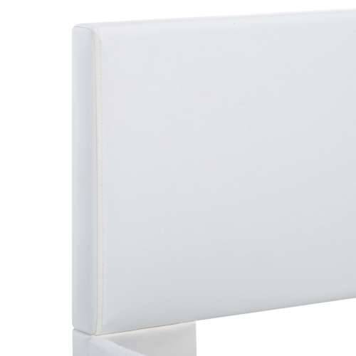 Okvir za krevet od umjetne kože LED bijeli 140 x 200 cm  - Bijela 140 x 200 cm Cijena
