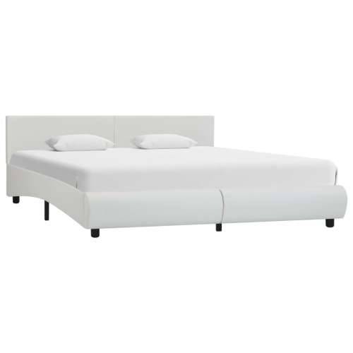 Okvir za krevet od umjetne kože LED bijeli 180 x 200 cm  - Bijela 180 x 200 cm Cijena