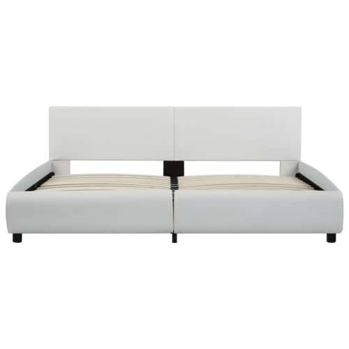 Okvir za krevet od umjetne kože LED bijeli 180 x 200 cm  - Bijela 180 x 200 cm Cijena