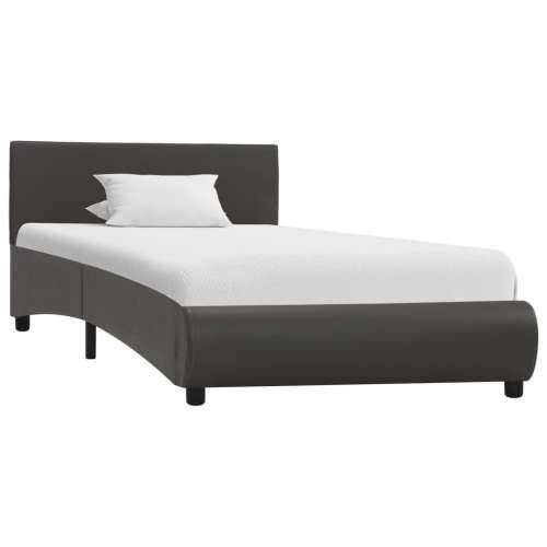Okvir za krevet od umjetne kože s LED svjetlom sivi 90 x 200 cm  - Siva 90 x 200 cm Cijena