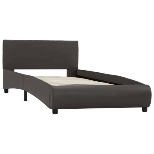 Okvir za krevet od umjetne kože s LED svjetlom sivi 90 x 200 cm  - Siva 90 x 200 cm Cijena