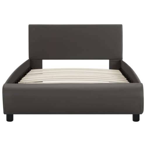 Okvir za krevet od umjetne kože s LED svjetlom sivi 90 x 200 cm  - Siva 90 x 200 cm Cijena