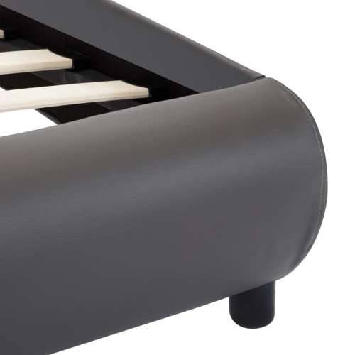 Okvir za krevet od umjetne kože s LED svjetlom sivi 90 x 200 cm  - Siva 90 x 200 cm Cijena