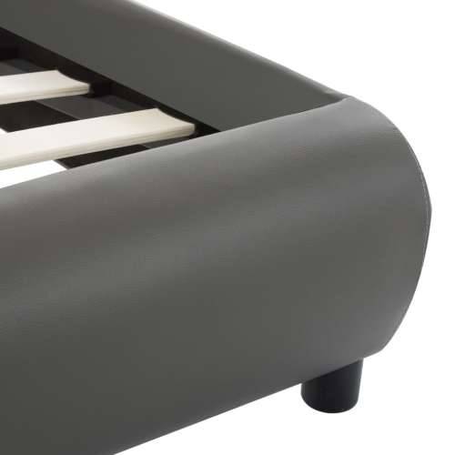 Okvir za krevet od umjetne kože s LED svjetlom sivi 140x200 cm Cijena