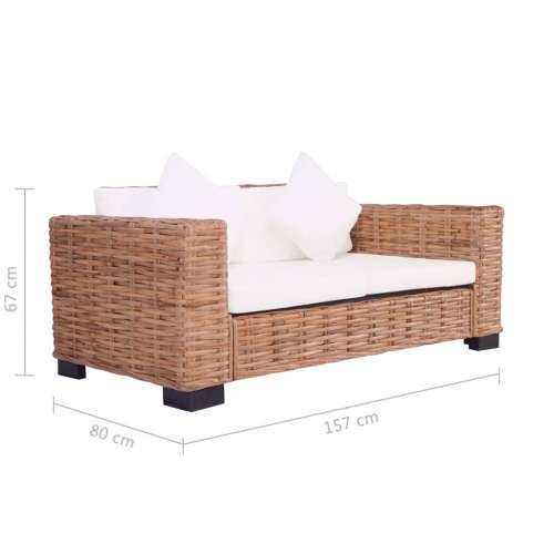 Vrtna garnitura - 2-dijelni set vrtnih sofa od prirodnog ratana s jastucima Cijena