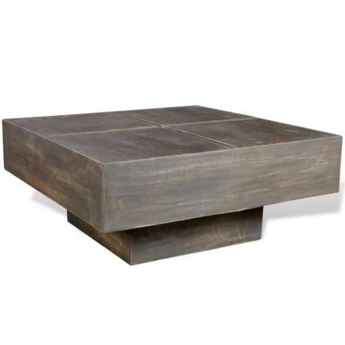 Stolić za Kavu Masivno Drvo Manga Četvrtasti Tamno Smeđi  - 68 x 68 x 30 cm 1 grubo drvo manga Cijena