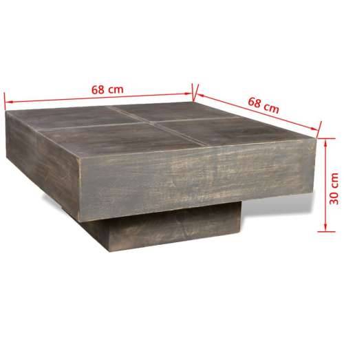 Stolić za Kavu Masivno Drvo Manga Četvrtasti Tamno Smeđi  - 68 x 68 x 30 cm 1 grubo drvo manga Cijena