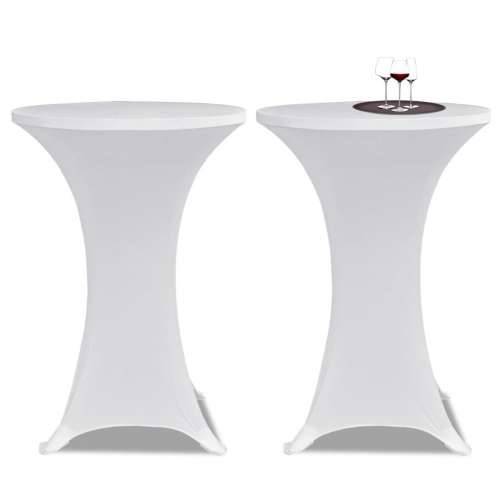 Bijeli rastežljiv stolnjak za stolove Ø60 2 kom Cijena