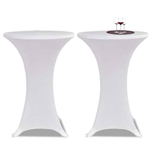 Bijeli rastežljiv stolnjak za stolove Ø70 2 kom Cijena