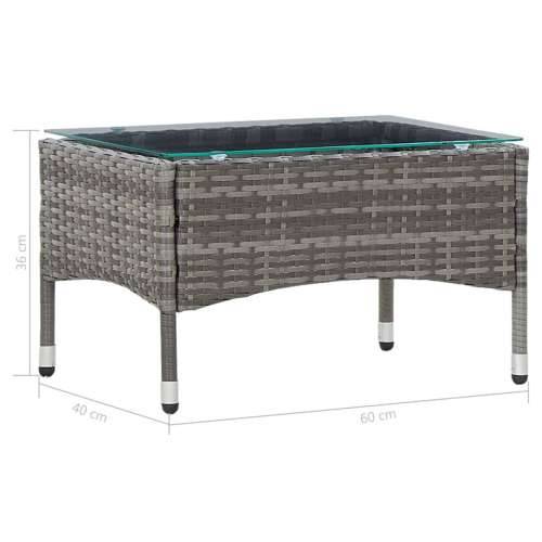 Stolić za kavu sivi 60 x 40 x 36 cm od poliratana - Siva 1 Cijena