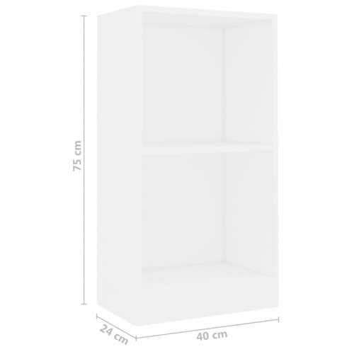 Polica za knjige bijela 40 x 24 x 75 cm od konstruiranog drva - Bijela 1 75 cm 40 cm Cijena