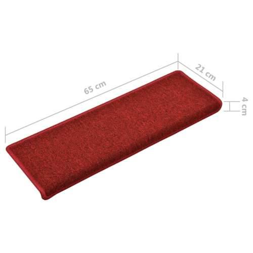 Tepisi za stepenice 15 kom 65x21x4 cm crveni - Crvena 65 x 21 x 4 cm 15 Cijena