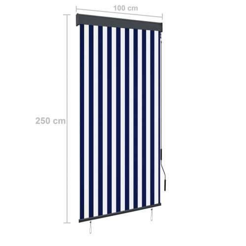 Vanjska roleta 100 x 250 cm plavo-bijela - Plava i bijela 100 x 250 cm Cijena