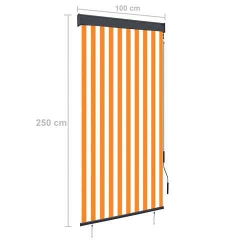 Vanjska roleta 100 x 250 cm bijelo-narančasta - Narančasta i bijela 100 x 250 cm Cijena