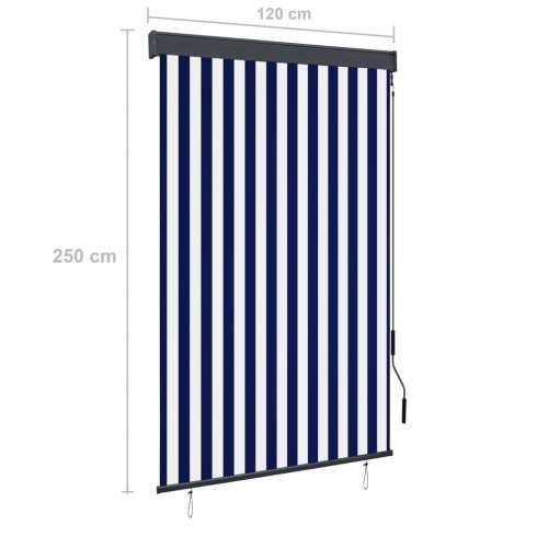 Vanjska roleta 120 x 250 cm plavo-bijela - Plava i bijela 120 x 250 cm Cijena