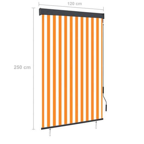 Vanjska roleta 120 x 250 cm bijelo-narančasta - Narančasta i bijela 120 x 250 cm Cijena