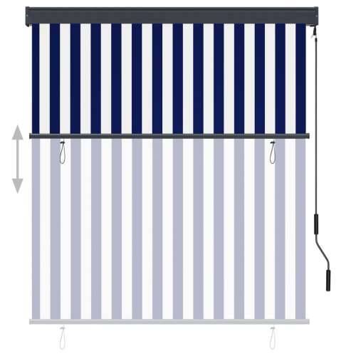 Vanjska roleta 140 x 250 cm plavo-bijela - Plava i bijela 140 x 250 cm Cijena