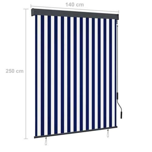 Vanjska roleta 140 x 250 cm plavo-bijela - Plava i bijela 140 x 250 cm Cijena