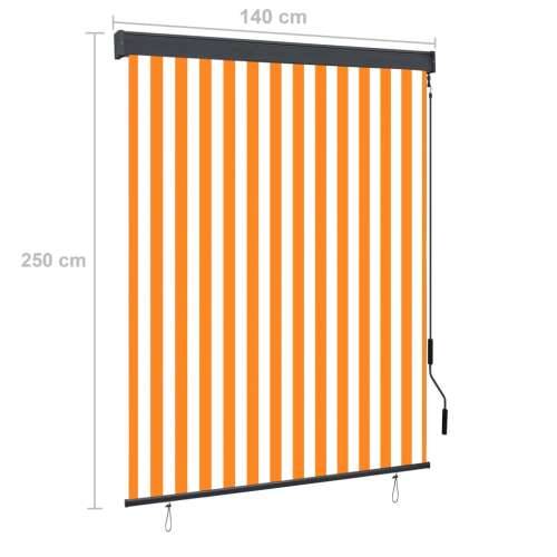 Vanjska roleta 140 x 250 cm bijelo-narančasta - Narančasta i bijela 140 x 250 cm Cijena