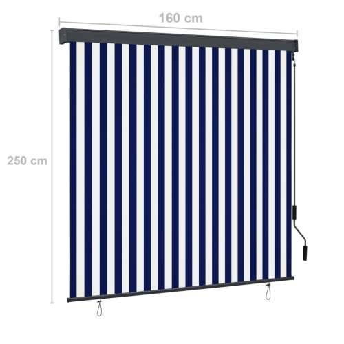 Vanjska roleta 160 x 250 cm plavo-bijela - Plava i bijela 160 x 250 cm Cijena