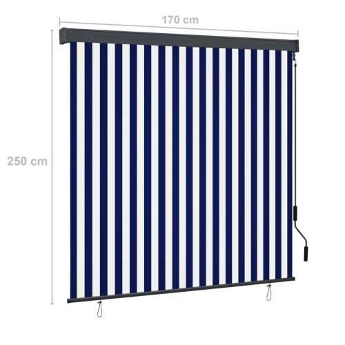 Vanjska roleta 170 x 250 cm plavo-bijela - Plava i bijela 170 x 250 cm Cijena
