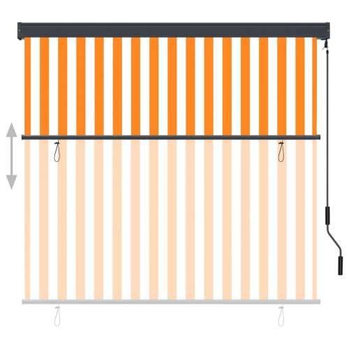 Vanjska roleta 170 x 250 cm bijelo-narančasta - Narančasta i bijela 170 x 250 cm Cijena