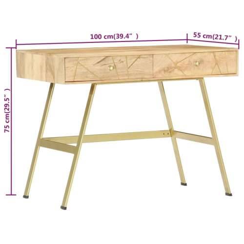 Pisaći stol s ladicama 100 x 55 x 75 cm masivno drvo manga - masivno drvo manga Cijena
