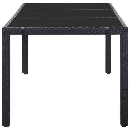 9-dijelni vanjski blagovaonski set od poliratana crni - Dužina stola 190 cm 8 Cijena