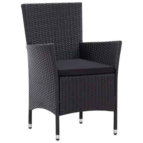 9-dijelni vanjski blagovaonski set od poliratana crni - Dužina stola 190 cm 8 Cijena