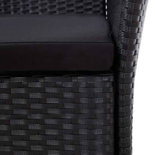 9-dijelni vanjski blagovaonski set od poliratana crni - Dužina stola 190 cm 8 Cijena
