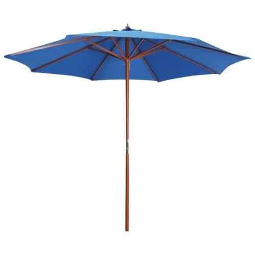 Suncobran s drvenim stupom 300 x 258 cm plavi - Plava Cijena