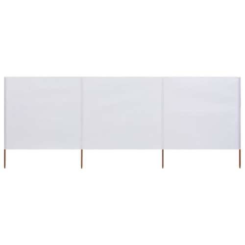 Vjetrobran s 3 panela od tkanine 400 x 160 cm pješčano bijeli