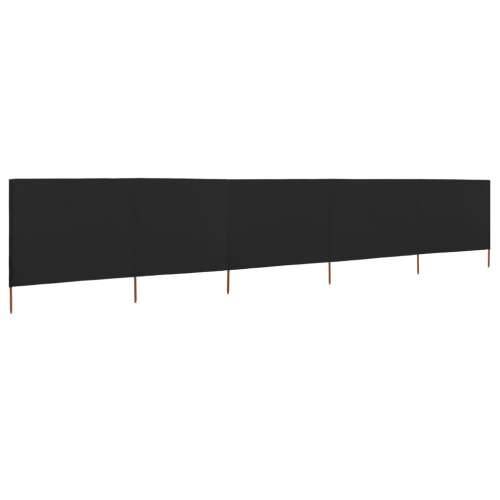 Vjetrobran s 5 panela od tkanine 600 x 80 cm crni  - Crna 600 x 80 cm 1 Cijena
