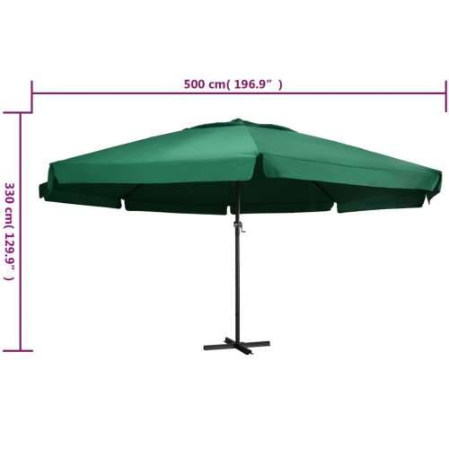 Vrtni suncobran s aluminijskim stupom 600 cm zeleni - Zelena 600 cm 1 Cijena