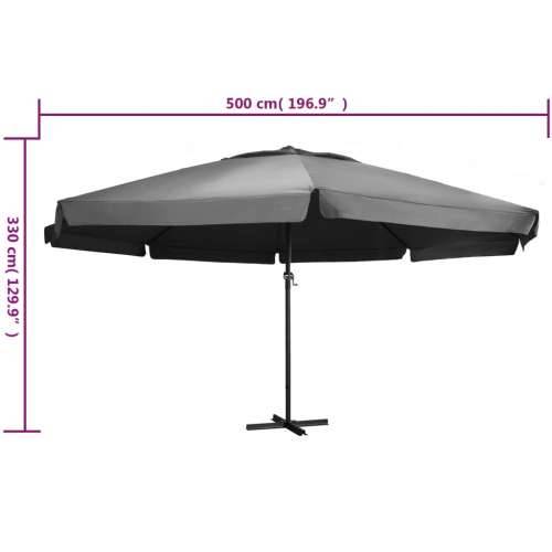 Vrtni suncobran s aluminijskom šipkom 600 cm antracit  - Antracit 600 cm 1 Cijena