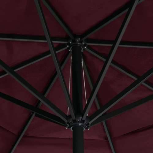 Vrtni suncobran s aluminijskim stupom 600 cm bordo - Bordo crvena 600 cm 1 Cijena