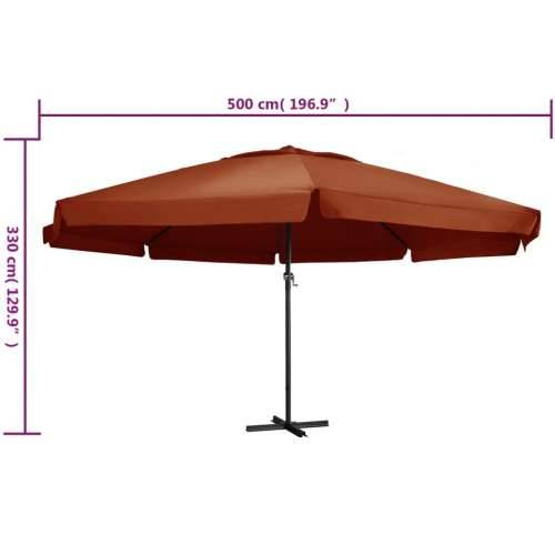 Vrtni suncobran s aluminijskim stupom 600 cm terakota - Terakota 600 cm 1 Cijena