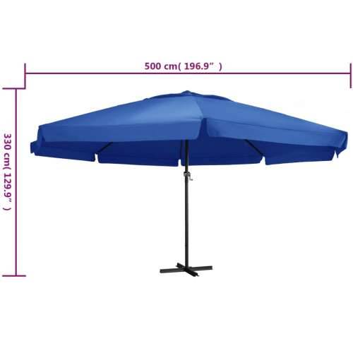 Vrtni suncobran s aluminijskim stupom 600 cm azurnoplavi - azurnoplava 600 cm 1 Cijena