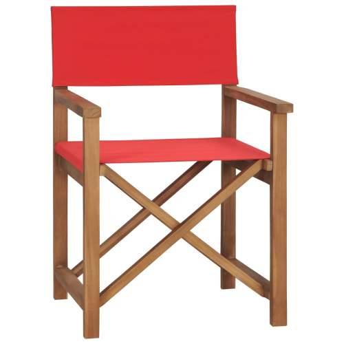 Redateljska stolica od masivne tikovine crvena
